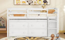 Loft Bed With Retractable Writing Desk And 4 Drawers, With Lateral Portable Desk And Shelves by HouseOfZazla