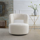 Swivel Comfy Round Barrel Chair With Soft Teddy Fabric For Living Room by HouseOfZazla