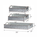 Decorative Galvanized Nesting Trays (Set of 3) - Gray by HouseOfZazla