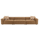 Modular Sofa Set With 2 Matching Toss Pillows - Chocolate