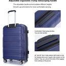 Hardshell Suitcase Spinner Wheels PP Luggage Sets Lightweight Durable Suitcase with TSA Lock,3-Piece Set (20/24/28), Navy