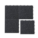 Interlocking Deck Tiles Plastic Waterproof Outdoor All Weather Anti-Slip Bathroom Shower Balcony Porch Strong Weight Capacity Upto 440 Lbs, Pebble Stone Pattern by HouseOfZazla