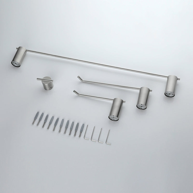 4 Piece Stainless Steel Bathroom Towel Rack Set Wall Mount Bathroom Accessories