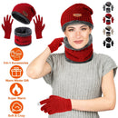 Winter Knitted Hat Scarf Gloves 3Pcs Winter Warm Beanie and Touch Screen Gloves Scarf Set Knit Beanie Skull Cap Neck Warmer Mittens for Men Women