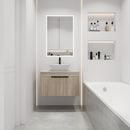 30" Modern Design Float Bathroom Vanity With Ceramic Basin Set, Wall Mounted White Oak Vanity With Soft Close Door, KD-PackingD-Packing Pieces