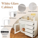 44"-85" Extendable Sofa Bar Table Cabinet Behind Couch Pub Table with LED