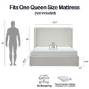 Carmen - Minimalist Upholstered Wingback Bed Frame With High Headboard