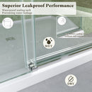 56-60"W x 60"H Frameless Sliding Tub Shower Door Enclosure by HouseOfZazla