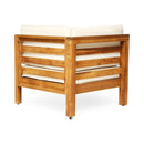 OANA Outdoor Wooden Sectional Set with Cushions, Beige by HouseOfZazla