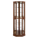 6 Shelf Corner Curio Display Cabinet With Lights, Mirrors And Adjustable Shelves (E26 Light Bulb Not Included)