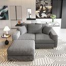 Deep Seat Convertible Sofa With Soft Pillows And Ottomans by HouseOfZazla