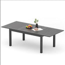 Extendable Outdoor Dining Table, All Weather, Slatted Top, Rust Proof - Gray by HouseOfZazla