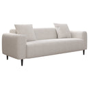 77.2"Large size two Seat Sofa,Modern Upholstered,White mohair Granular velvet