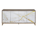 Paavan Console Cabinet - White / Champagne by HouseOfZazla