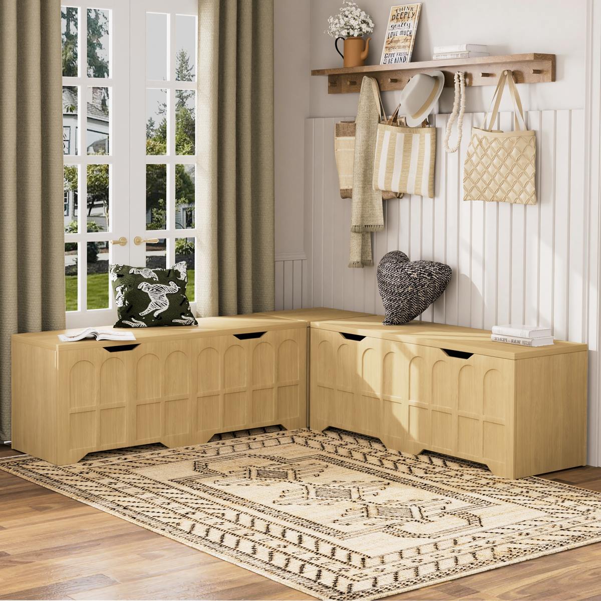 3-Piece L-Shaped Multifunctional Storage Bench, photo 6 of 10