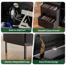 Eco-Friendly Vinyl Record Player Stand With Flip-Top Storage, Media Console With Dual Outlets And Dustproof Drawers