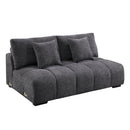 Chosen - Sectional Sofa With Toss Pillows With 2 Chaises With Ottoman - Gray by HouseOfZazla