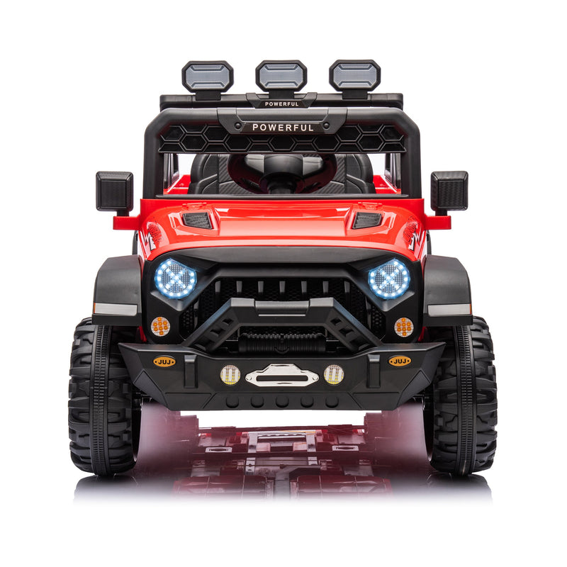 24V Ride On Large PickUp Truck car for Kids,ride On 4WD Toys with Remote Control,Parents Can Assist in Driving,Bluetooth music version,Pickup truck design with spacious storage in the rear.