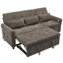 2-in-1 Sofa 82' Three-Seater with Sofa Bed and Reversible Recliner, Dark Grey Chenille