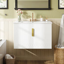 Bathroom Vanity With Sink, Rectangular Storage Cabinet With 2 Soft Closing Doors by Unique Piece Furniture