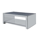 Noralie - Coffee Table - Clear Glass, Mirrored & Faux Diamonds