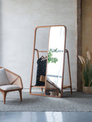 Clothes Hanger With Mirror, Large - Brown by HouseOfZazla