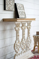 Classic Vintage Wash Console Table With Wood Top - Brown / Antique White by Unique Piece Furniture