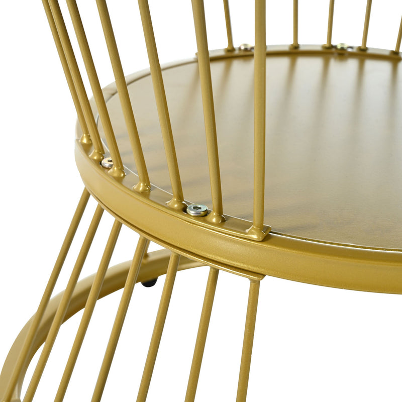 27.5" & 17.7" Nesting Coffee Table with Marble Grain Table Top, Golden Iron Frame Round Coffee Table, Set of 2, for Living Room, Balcony, White