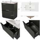 Fluted Bathroom Vanity With Ceramic Sink and Soft-Close Slides by HouseOfZazla