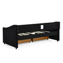 Upholstered Tufted Daybed With 2 Drawers, Waved Arms by HouseOfZazla