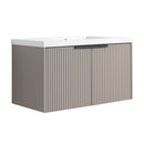 Contemporary Wall Mounted Bathroom Vanity With Resin Double Sink by HouseOfZazla