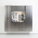 Astro Series - Garage Cabinet Set A With Soft Closing Drawers - Metallic Gray by HouseOfZazla