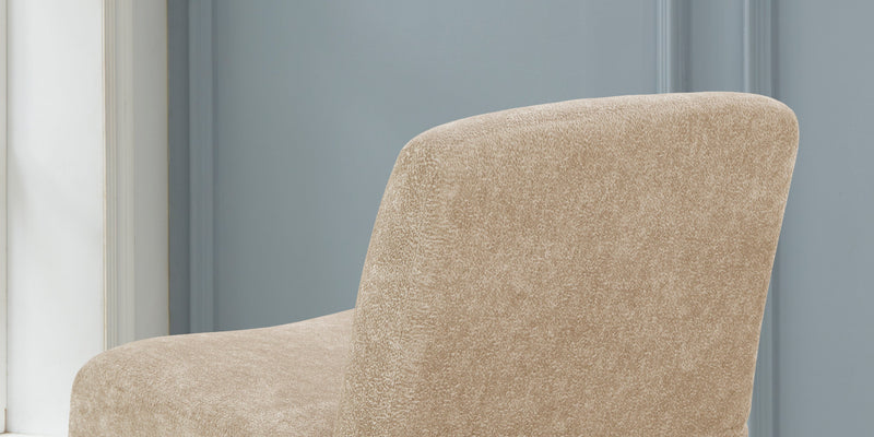 Walker Edison | Chenille Upholstered Armless Chair with Wood Legs