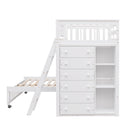 Bunk Bed With 6 Drawers And Flexible Shelves, Bottom Bed With Wheels by HouseOfZazla
