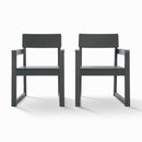 5 Piece Outdoor Dining Set, Table With Umbrella Hole And 4 Armrest Chairs