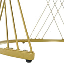 27.5" & 17.7" Nesting Coffee Table with Marble Grain Table Top, Golden Iron Frame Round Coffee Table, Set of 2, for Living Room, Balcony, White