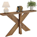 Long Console Table With Geometric Base - Oak by HouseOfZazla