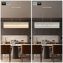 Modern Rectangular Crystal Glass 10-Light Chandelier