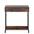 Portable Laptop Desk With Drawer & Wheels, Height Adjustable, Storage Shelf - Brown / Black by HouseOfZazla