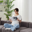 Curved Sectional Sofa With 2 Pillows For Living Room - Gray by HouseOfZazla