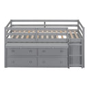 Loft Bed With Retractable Writing Desk And 4 Drawers, With Lateral Portable Desk And Shelves by HouseOfZazla