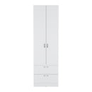 Armoire Organiser, Two Shelves, Rod, Double Door Cabinet Armoire
