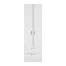 Armoire Organiser, Two Shelves, Rod, Double Door Cabinet Armoire by Unique Piece Furniture