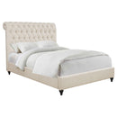Devon 57-inch Upholstered Queen Panel Bed Beige