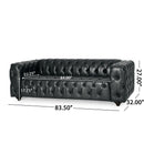 Comfy 3 Seat Sofa with Wooden Legs - Black by HouseOfZazla