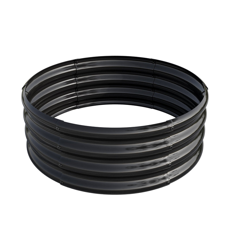 32.08"x11.4" Tall Round Raised Garedn Bed,Metal Raised Beds for Vegetables, Outdoor Garden Raised Planter Box, Backyard Patio Planter Raised Beds for Flowers, Herbs, Fruits Black