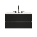 Gloria 36" Wall Mounted Soft Black Bathroom Vanity