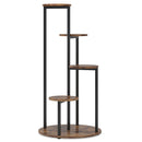 4 Tier Corner Plant Stand For Balcony, Garden & Patio - Rustic Brown by HouseOfZazla