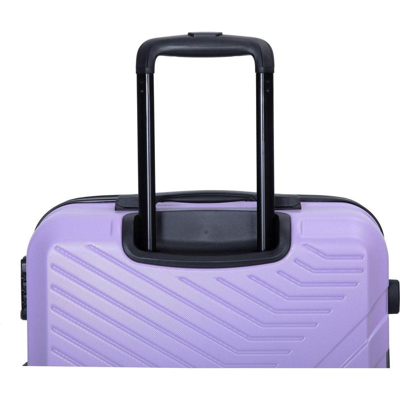 3 Piece Luggage Sets ABS Lightweight Suitcase with Two Hooks, Spinner Wheels, TSA Lock, (20/24/28), LIGHT PURPLE