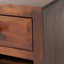End Table in Brown Acacia Wood with Storage Drawer and Shelf by HouseOfZazla